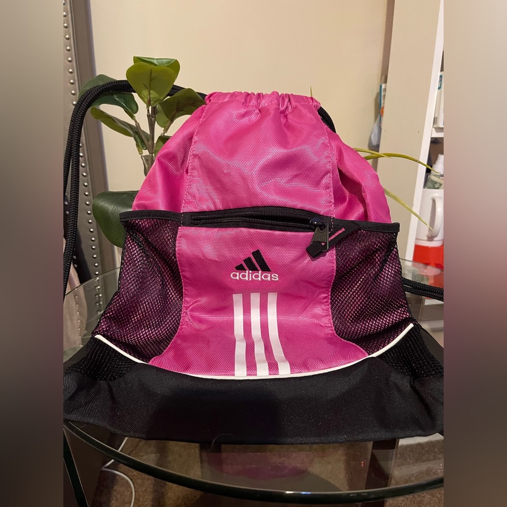 Adidas Vibrant Pink and Black Backpack